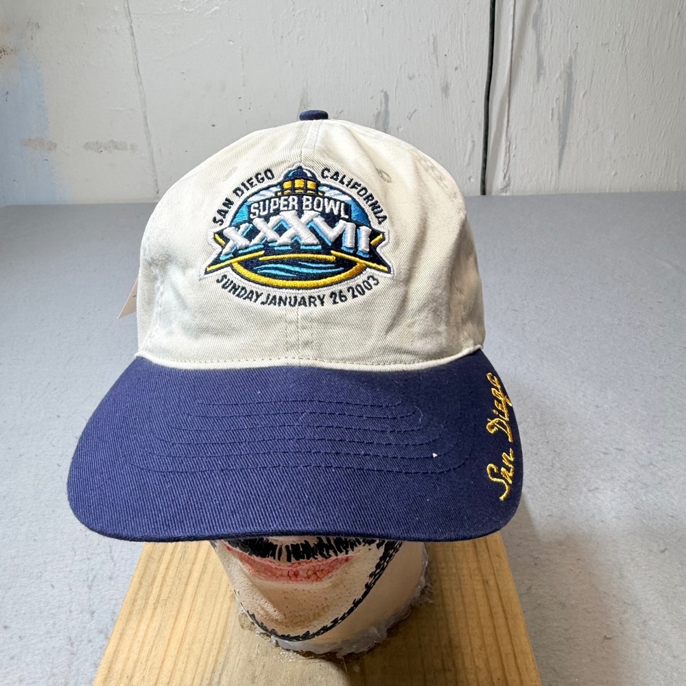 Vintage San Diego Super Bowl XXXVII 2003 NFL Football Cap Hat Reebok Mens Adult